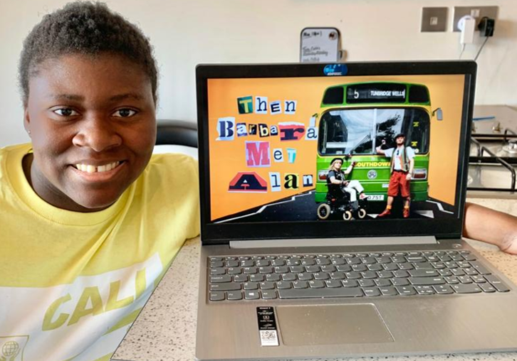 Me with the film Then Barbra Met Alan on my computer